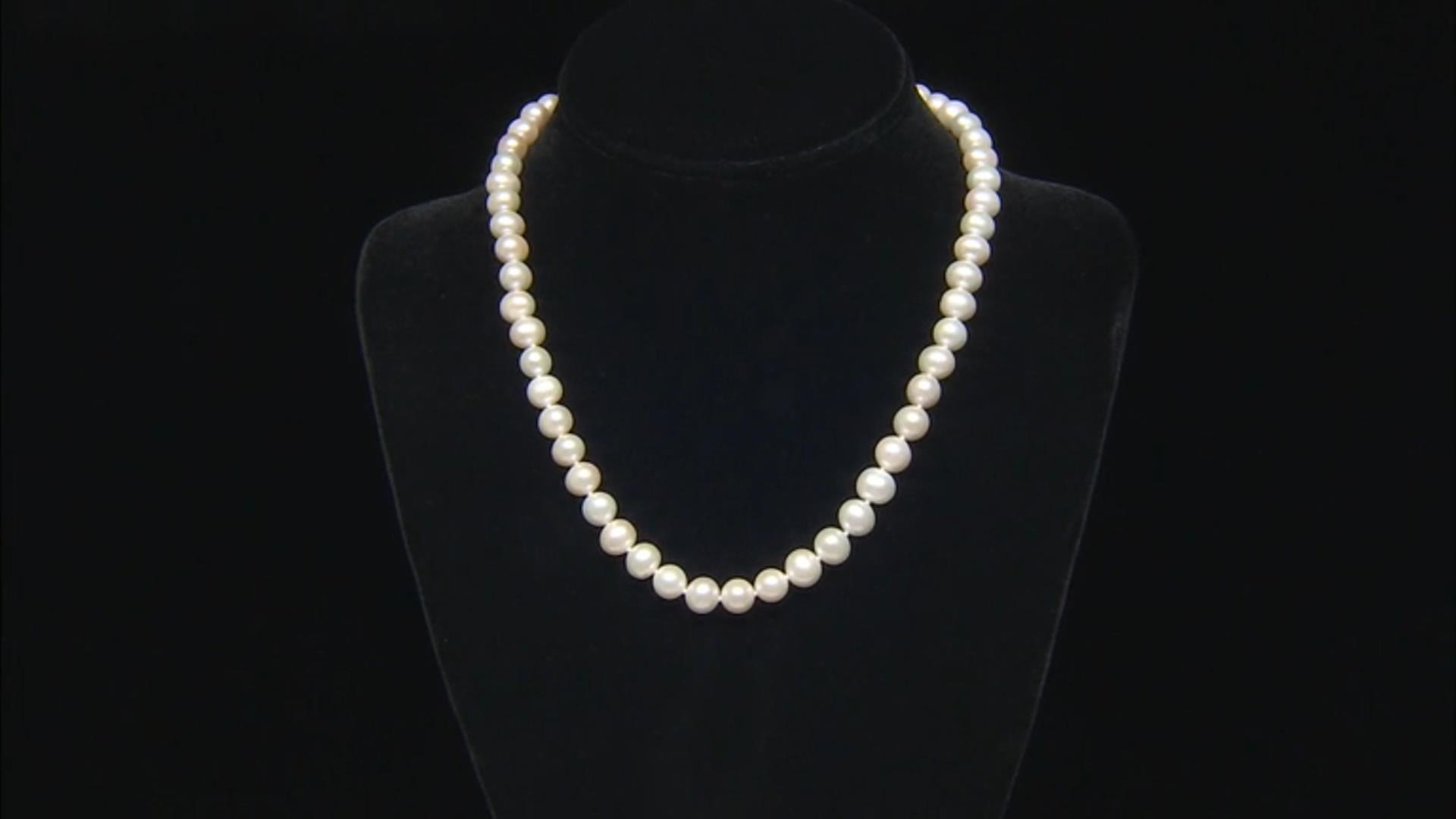 White Cultured Freshwater Pearl Rhodium Over Sterling Silver 18" Necklace Video Thumbnail