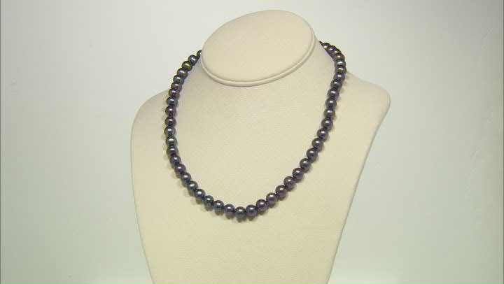 Black Cultured Freshwater Pearl Rhodium Over Sterling Silver Necklace, Bracelet, Earring Set Video Thumbnail