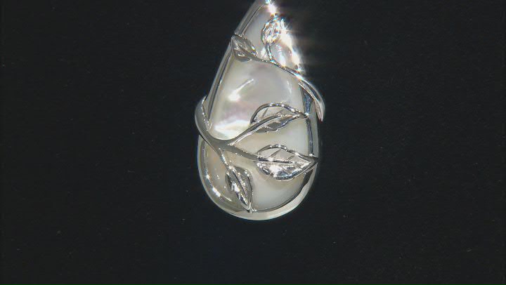 White South Sea Mother-of-Pearl Rhodium Over Sterling Silver Pendant Video Thumbnail