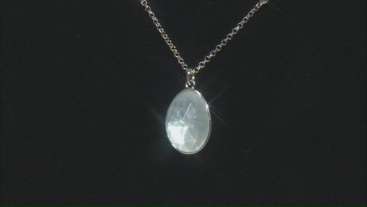White Cultured Freshwater Pearl, White Mother-of-Pearl & White Zircon Rhodium Over Silver Necklace Video Thumbnail