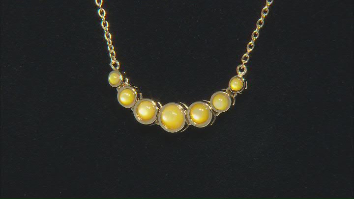 Golden South Sea Mother-of-Pearl 18k Gold Over Sterling Silver Station Necklace Video Thumbnail