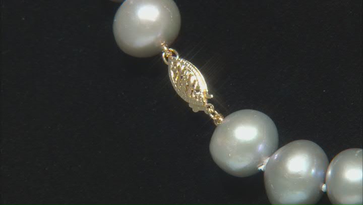 Platinum Cultured Freshwater Pearl 14k Yellow Gold 18" Necklace Video Thumbnail