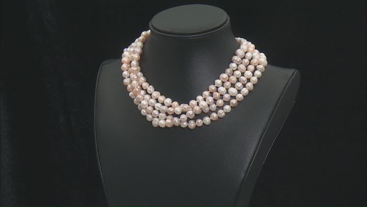 Multi-Color Cultured Freshwater Pearl Endless Strand 64" Necklace Video Thumbnail