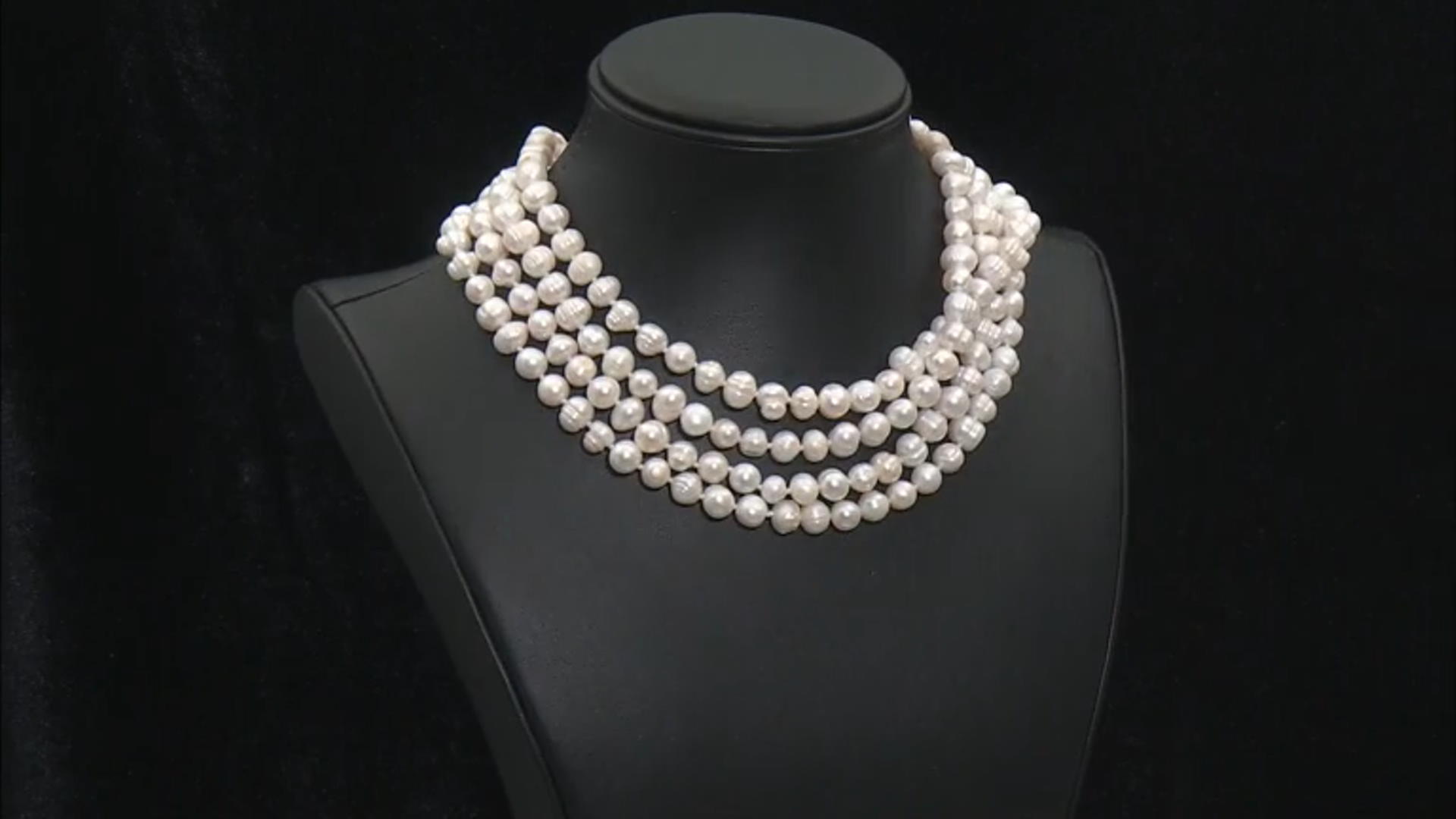 White Cultured Freshwater Pearl Endless Strand 64" Necklace Video Thumbnail