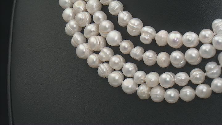 White Cultured Freshwater Pearl Endless Strand 64" Necklace Video Thumbnail