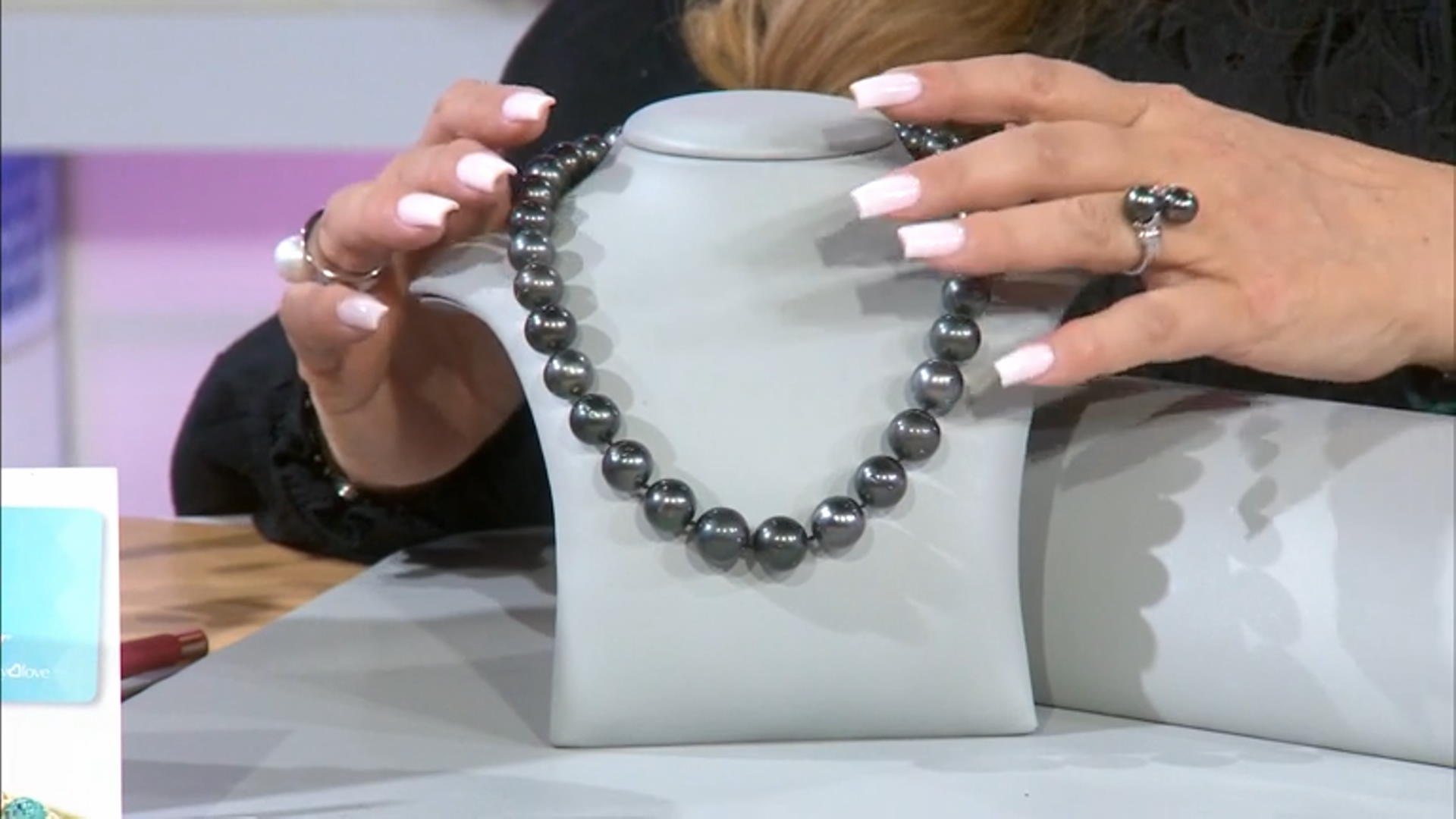 Black Cultured Tahitian Pearl Rhodium Over 14k White Gold 18 Inch Strand Necklace Video Thumbnail