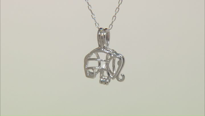 Wish® Pearl Cultured Freshwater Pearl Rhodium Over Silver Elephant Pendant With Chain Video Thumbnail