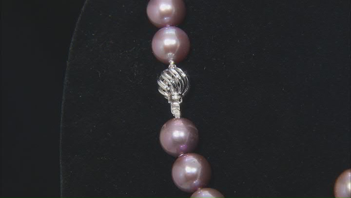 Wine Color Cultured Kasumiga Pearl Rhodium Over 14k White Gold 18" Necklace Video Thumbnail