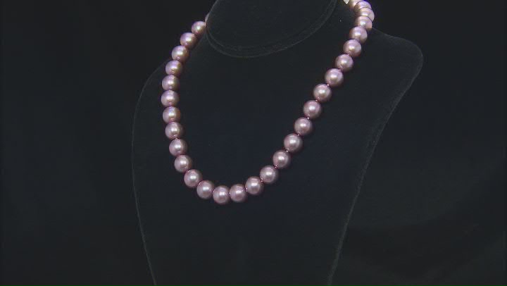Wine Color Cultured Kasumiga Pearl Rhodium Over 14k White Gold 18" Necklace Video Thumbnail