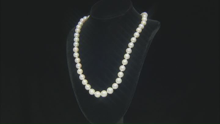 White Cultured Freshwater Pearl Rhodium over Sterling Silver 24" Necklace Video Thumbnail