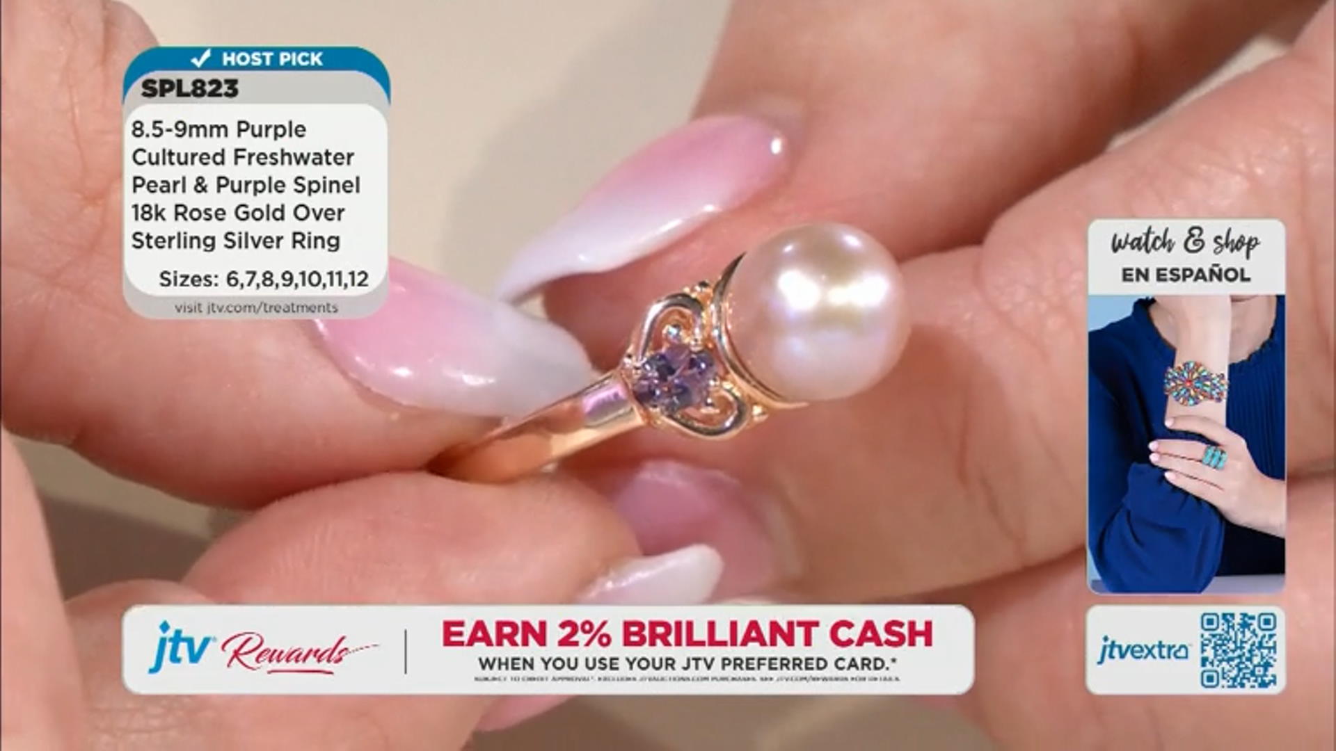 Purple Cultured Freshwater Pearl and Purple Spinel 18k Rose Gold Over Sterling Silver Ring Video Thumbnail