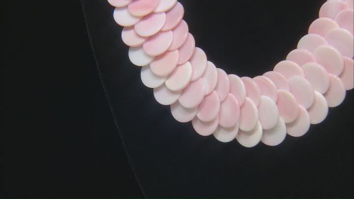 Pink Conch Shell Disc Collar Necklace Video Thumbnail