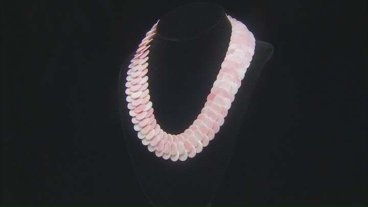 Pink Conch Shell Disc Collar Necklace Video Thumbnail