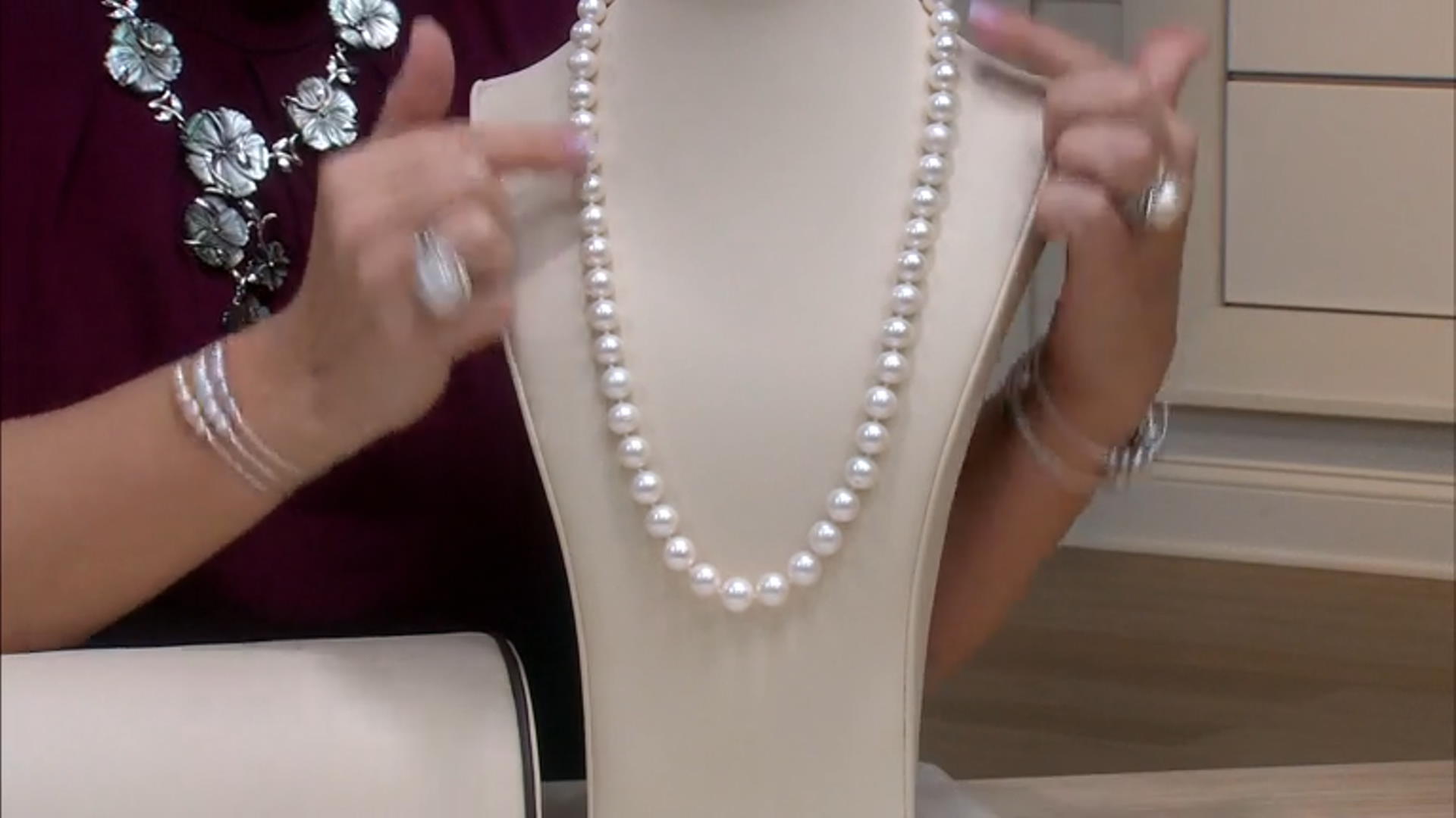 Genusis™ White Cultured Freshwater Pearl Rhodium Over Sterling Silver 24" Necklace Video Thumbnail