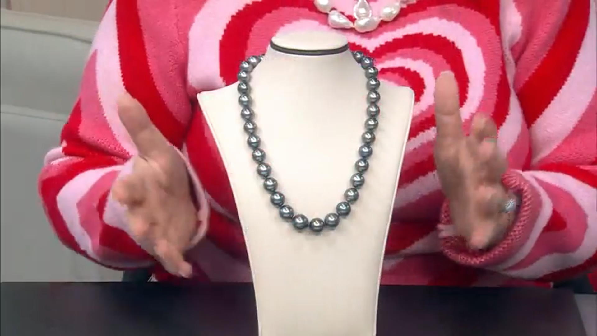 Platinum Cultured Tahitian Pearl Rhodium Over 14k White Gold Necklace Video Thumbnail