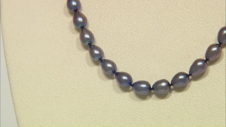 Black Cultured Freshwater Pearl Rhodium Over 14k White Gold 18" Necklace Video Thumbnail