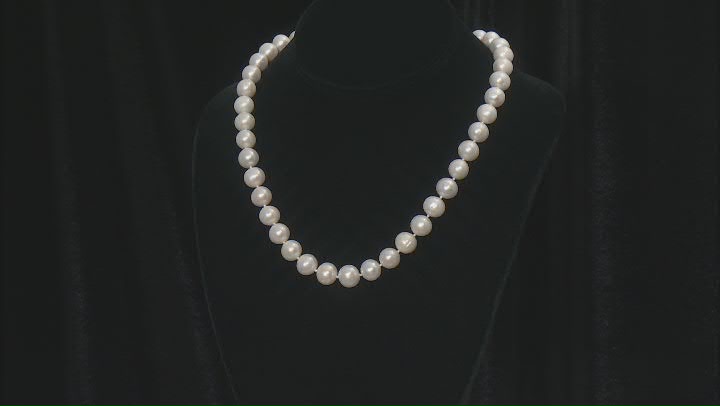 White Cultured Freshwater Pearl 14k Yellow Gold Necklace Video Thumbnail