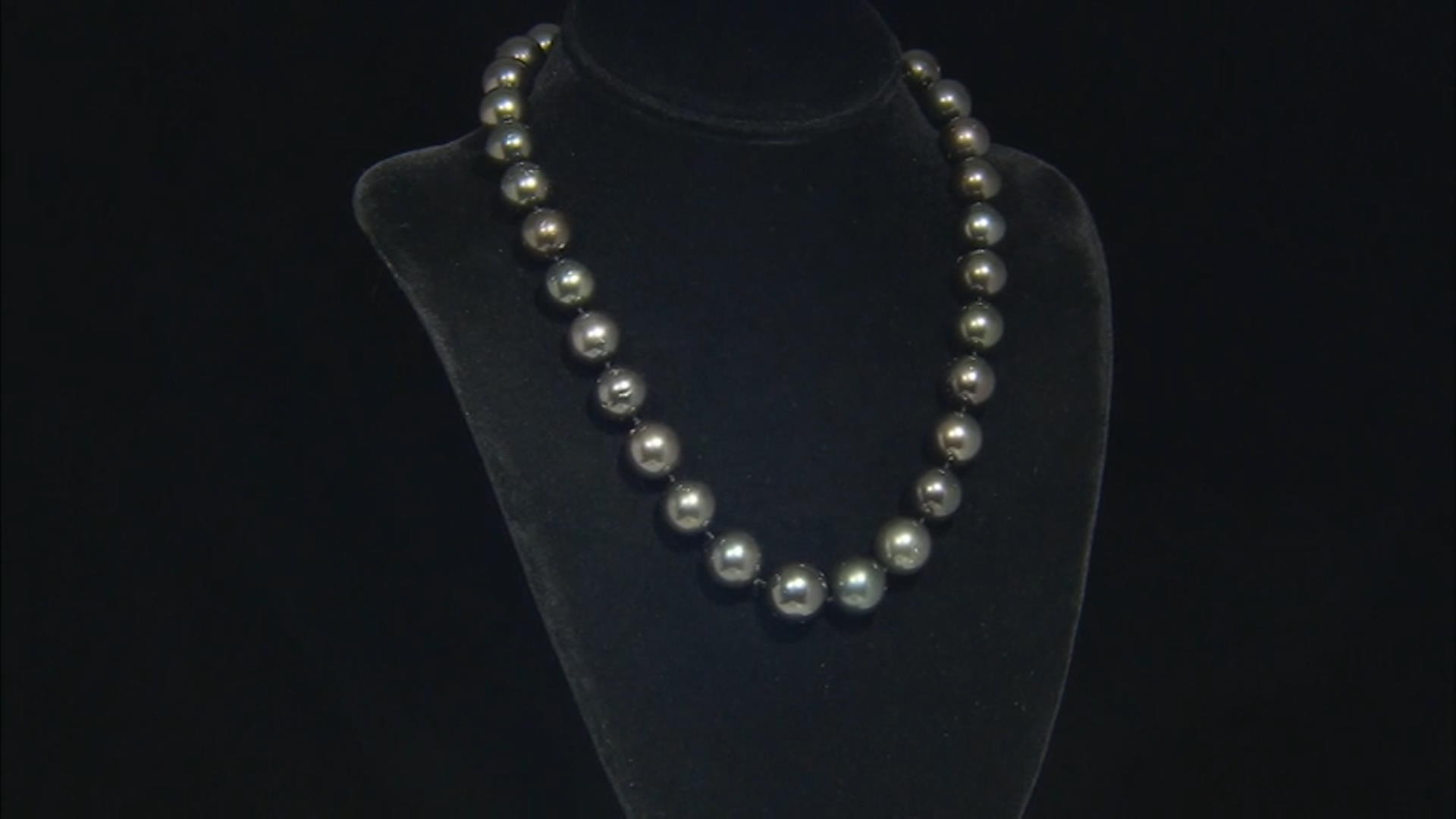 Black Cultured Tahitian Pearl Rhodium Over 14k White Gold 18 Inch Necklace Video Thumbnail