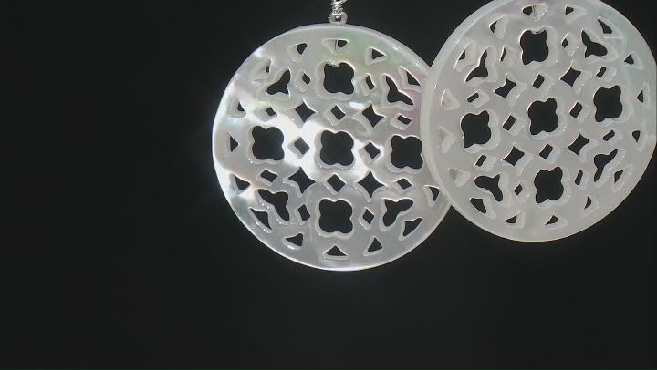 Round Carved Mother-of-Pearl Sterling Silver Earrings Video Thumbnail