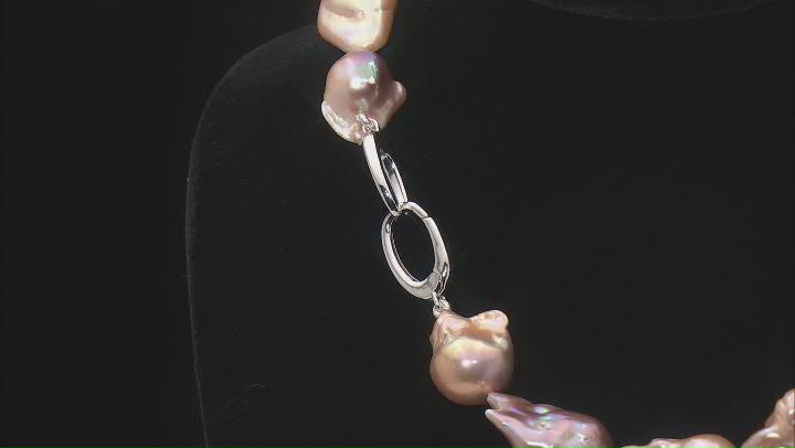Genusis™ Multi-Color Baroque Cultured Freshwater Pearl Rhodium Over Sterling Silver Necklace Video Thumbnail