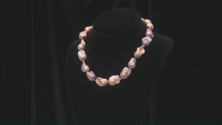 Genusis™ Multi-Color Baroque Cultured Freshwater Pearl Rhodium Over Sterling Silver Necklace Video Thumbnail