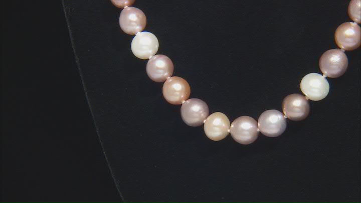 Genusis™  Multi-Color Cultured Freshwater Pearl Rhodium Over Sterling Silver Necklace Video Thumbnail