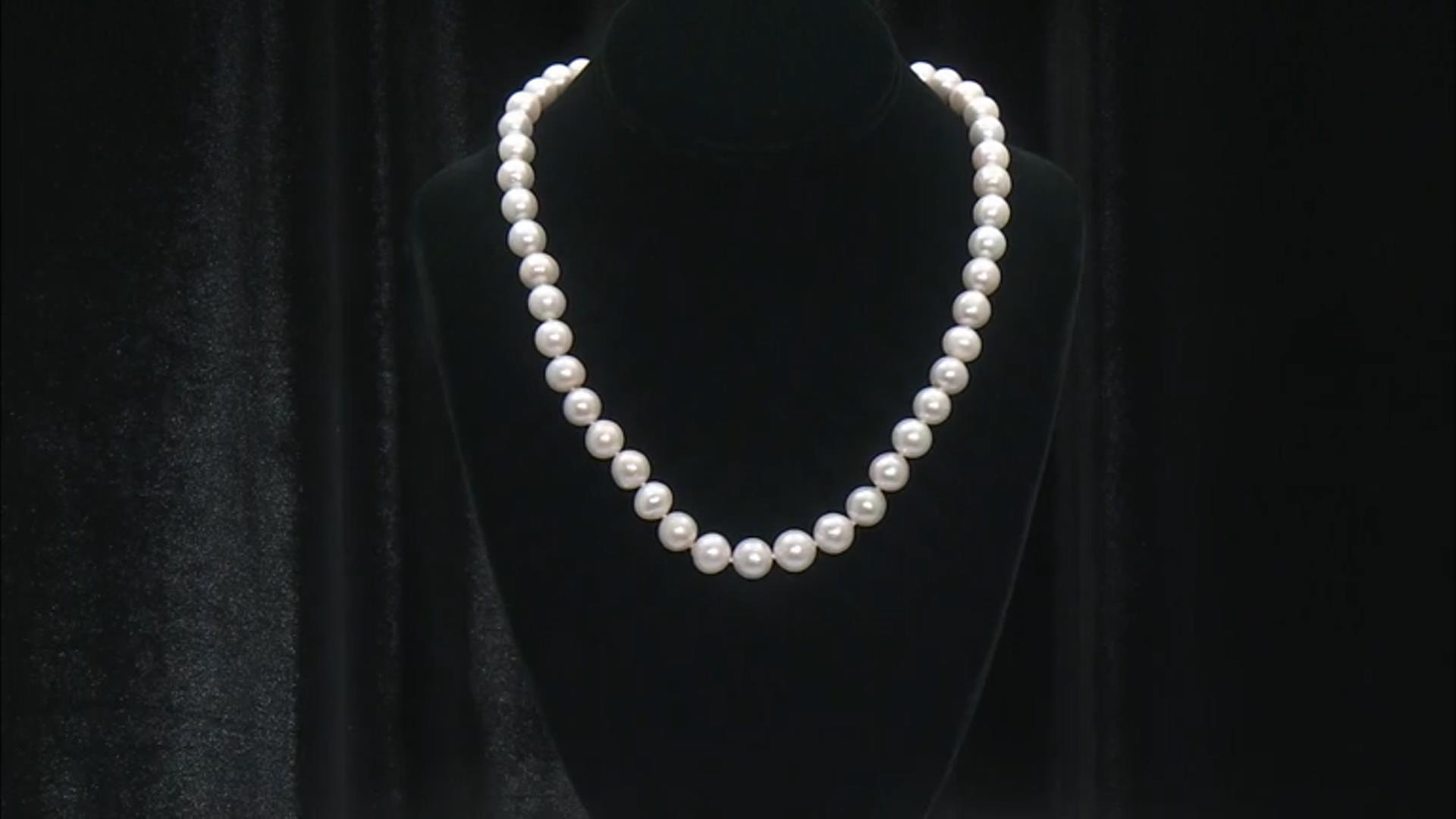 Genusis™ White Cultured Freshwater Pearl Rhodium Over Sterling Silver Necklace Video Thumbnail