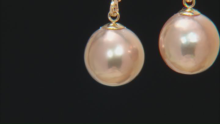 Genusis™ Cultured Freshwater Pearl 14k Yellow Gold Earrings Video Thumbnail