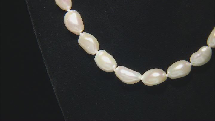 White Cultured Freshwater Pearl Rhodium Over Sterling Silver 24" Necklace Video Thumbnail