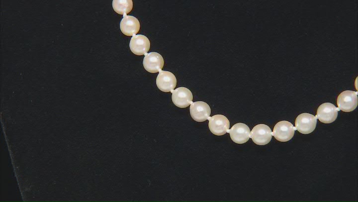 White Cultured Japanese Akoya Pearl 14k Yellow Gold 18" Necklace Video Thumbnail