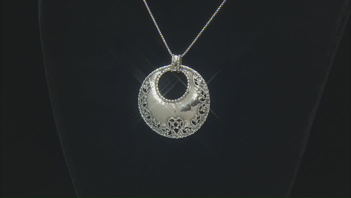 Sterling Silver Ornate Circle Pendant With Chain Video Thumbnail