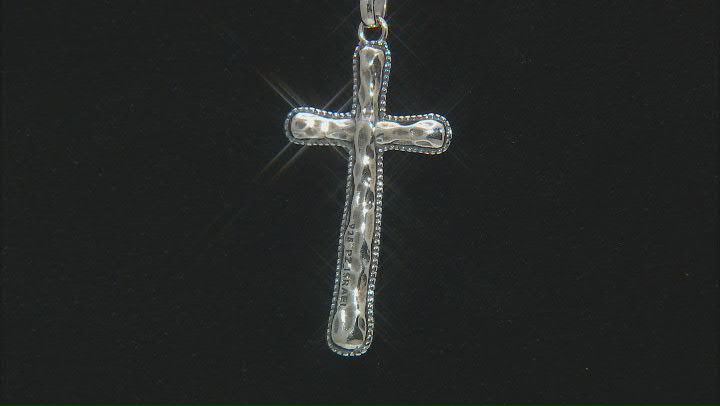 Sterling Silver Textured Cross Pendant With Chain Video Thumbnail