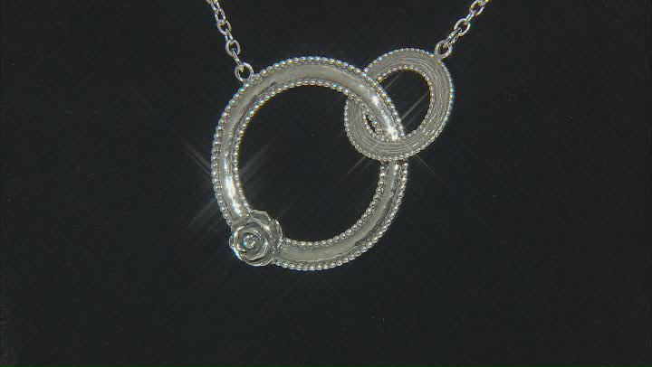 Sterling Silver Double Circle Rose Necklace Video Thumbnail