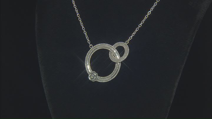 Sterling Silver Double Circle Rose Necklace Video Thumbnail