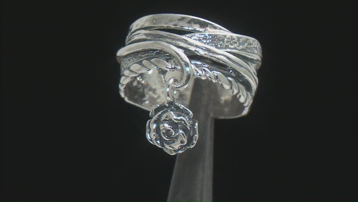 Sterling Silver Rose Charm Ring Video Thumbnail