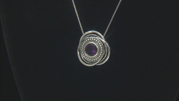 Amethyst Sterling Silver Pendant With Chain 3.30ct Video Thumbnail