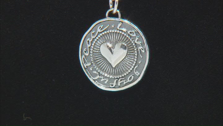 Sterling Silver Reversible Cross & Heart Pendant With Chain Video Thumbnail