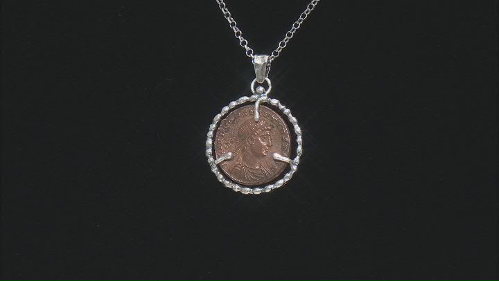 Sterling Silver Constantine Coin Pendant With Chain Video Thumbnail
