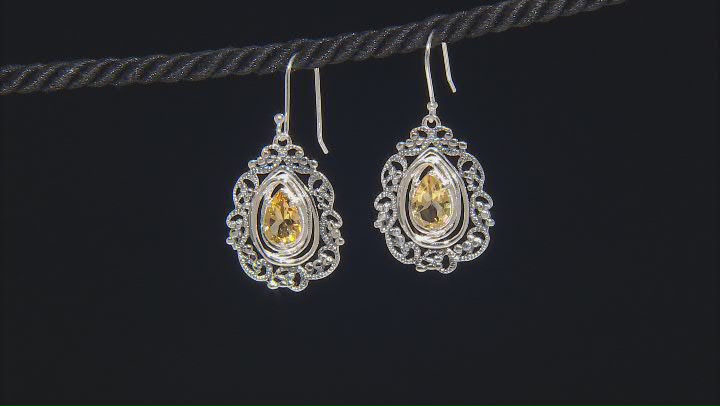Citrine Sterling Silver Lace Earring 1.70ctw Video Thumbnail