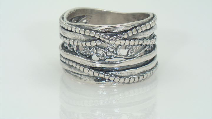 Sterling Silver Textured Crossover Ring Video Thumbnail