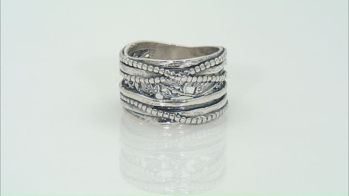 Sterling Silver Textured Crossover Ring Video Thumbnail