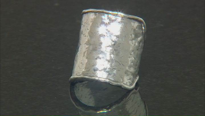 Sterling Silver Hammered Elongated Ring Video Thumbnail