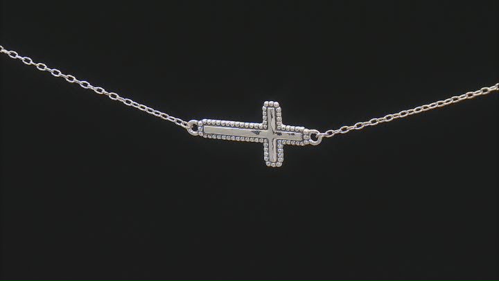 Sterling Silver Cross Necklace & Earring Set Video Thumbnail