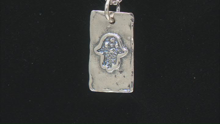 Artisan Collection of Israel™ Sterling Silver Hamsa Hand Pendant With Chain Video Thumbnail