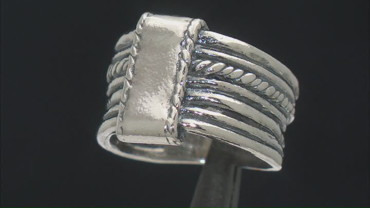Sterling Silver Multi-Row Hammered Band Ring Video Thumbnail