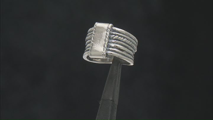 Sterling Silver Multi-Row Hammered Band Ring Video Thumbnail
