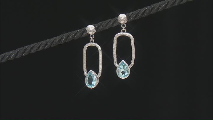 Sky Blue Topaz Sterling Silver Earrings 2.00ct Video Thumbnail