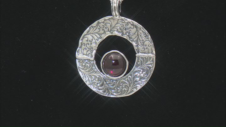 8mm Red Garnet Sterling Silver Pendant With Chain Video Thumbnail