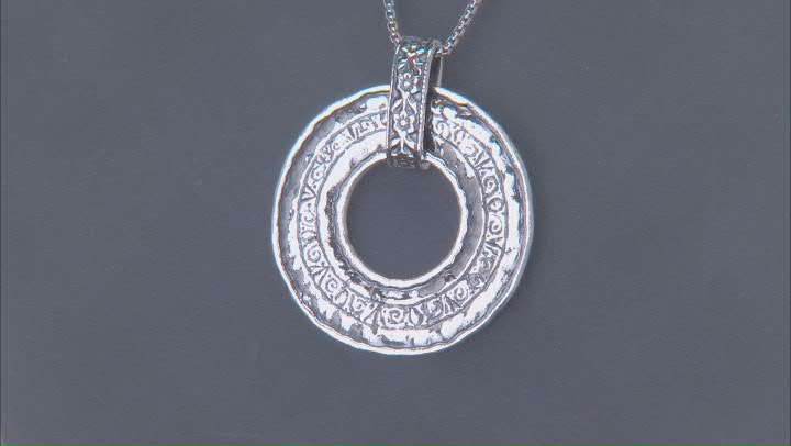 Sterling Silver Textured Circle Pendant With Chain Video Thumbnail