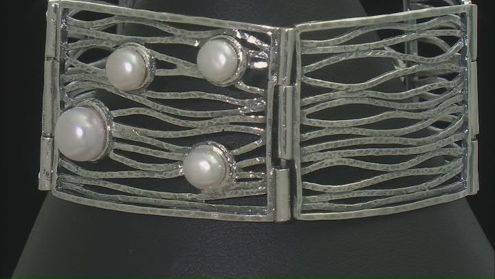 6-8mm Cultured Freshwater Pearl Sterling Silver Layered  Bracelet Video Thumbnail